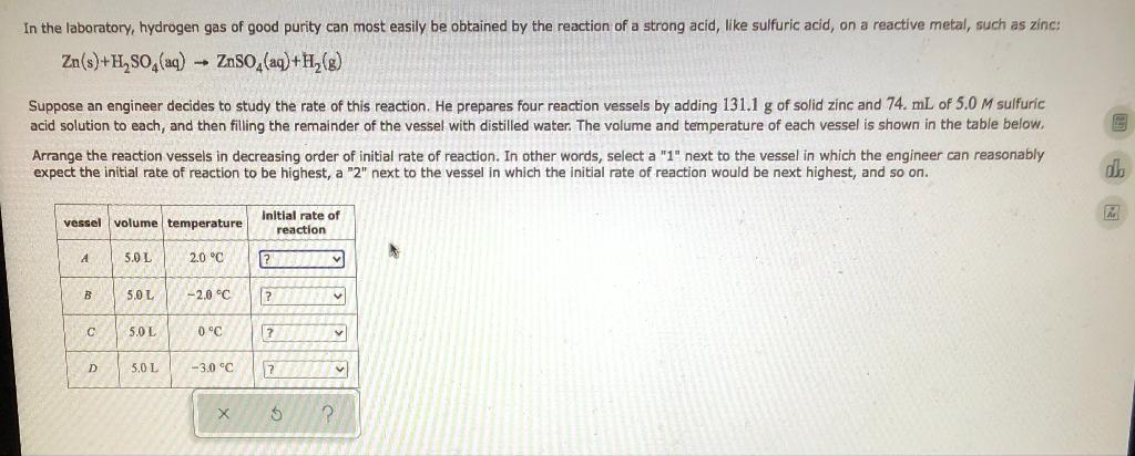 In The Laboratory Hydrogen Gas Of Good Purity Can Most Easily Be Obtained By The Reaction Of A Strong Acid Like Sulfur 1