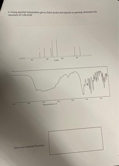 6 Using Spectral Information Given Label Peaks And Signals On Spectra Determine The Structure Of C H O N 150 100 You 1