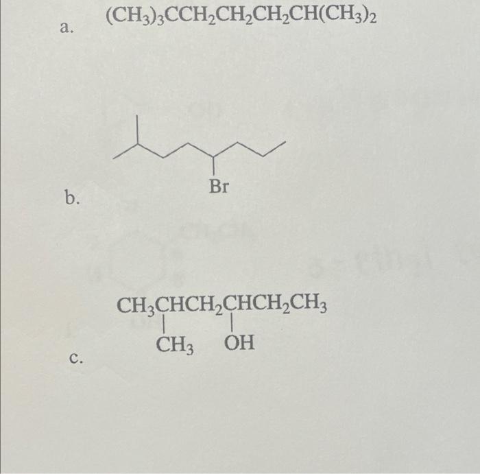 A B C Ch3 3cch Ch Ch Ch Ch3 2 Br Ch3chch Chch Ch T Ch3 Oh 1