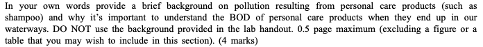 In Your Own Words Provide A Brief Background On Pollution Resulting From Personal Care Products Such As Shampoo And Wh 1