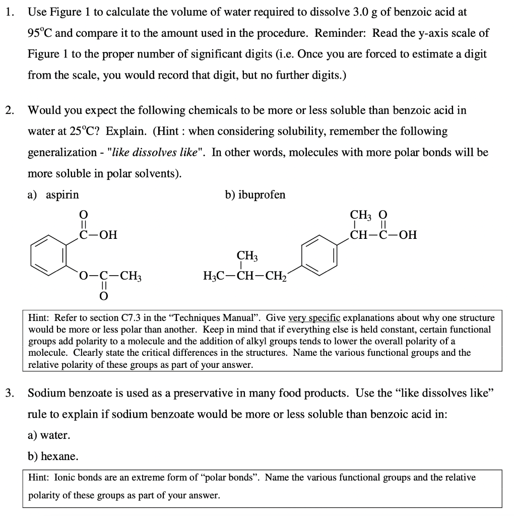 Water Solubility G 100 Ml 8 2 0 Figure 1 Benzoic Acid Reference Merck Index 10th Edition 20 40 60 80 100 Temperature 2