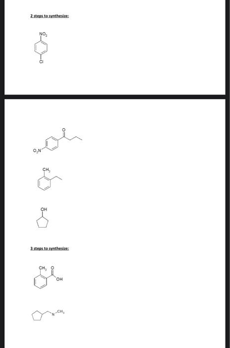 1 Design A Synthesis For The Following Chemicals That Requires The Number Of Reaction Steps Indicated Starting With A 3