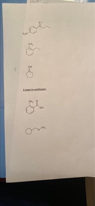 1 Design A Synthesis For The Following Chemicals That Requires The Number Of Reaction Steps Indicated Starting With A 9