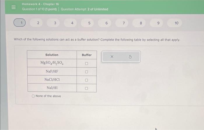 Homework 4 Chapter 16 Question 1 Of 10 1 Point Question Attempt 2 Of Unlimited 1 2 3 4 5 6 7 8 9 10 Which Of The 1