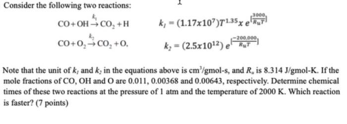 Consider The Following Two Reactions 3000 Co Ohco H K 1 17x107 7135x E Ru K 200 000 Co O Co 0 K 2 5x10 2 1