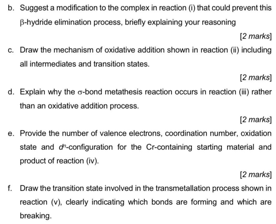I Ss Hydride Elimination Of 1 Butene From Fe N Cp Bu Ph3 2 Ii Oxidative Addition Of Methane To Ptcl3 Pph3 I 3