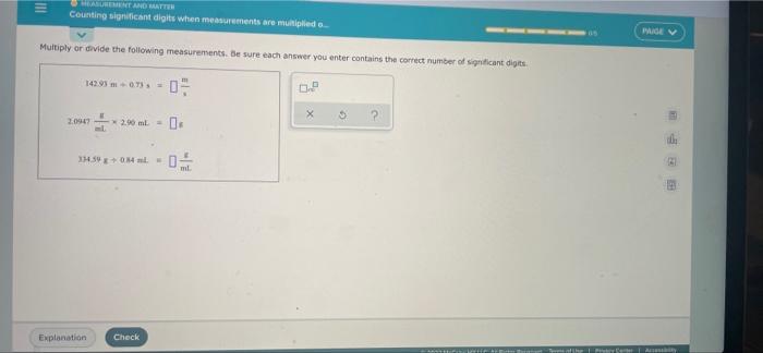 Heasurement And Matter Counting Significant Digits When Measurements Are Multiplied Multiply Or Divide The Following 1