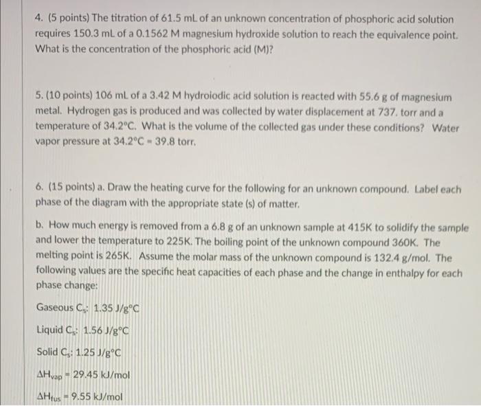 2 5 Points The Density Of An Unknown Compound Is 1 143 G Ml How Many X Atoms Are Present In A 1 93 X 10 Nl Sample Of 2