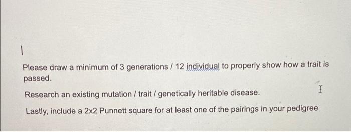 Please Draw A Minimum Of 3 Generations 12 Individual To Properly Show How A Trait Is Passed Research An Existing Mutat 2