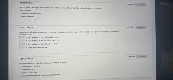 Question 19 15 Points Conversion Of G To Tin Onas An Example Of Transversion Pyridine Dimer Transition Tautomenzation 2 2