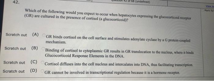 42 Of 68 Undefined View Mark For Which Of The Following Would You Expect To Occur When Hepatocytes Expressing The Glu 1