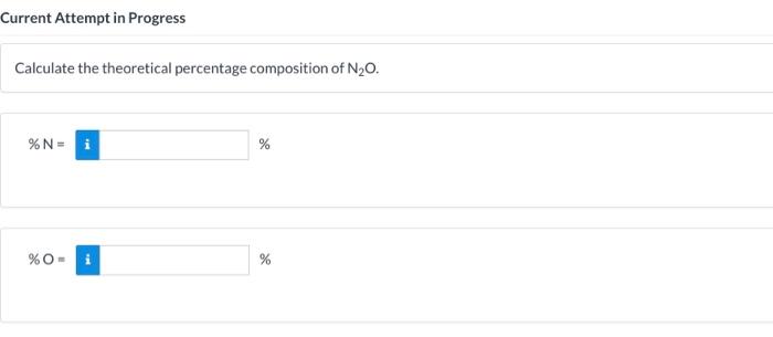 Current Attempt In Progress Calculate The Theoretical Percentage Composition Of N0 N 0 Suppose 5 72 G Of Chlor 1
