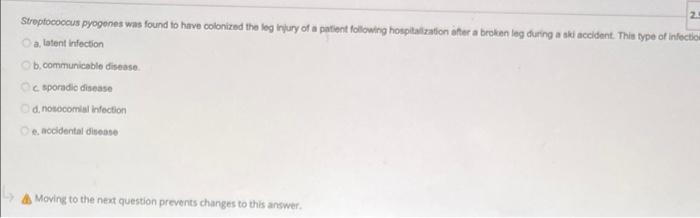 Streptococcus Pyogenes Was Found To Have Colonized The Log Injury Of A Patient Following Hospitalization After A Broken 1