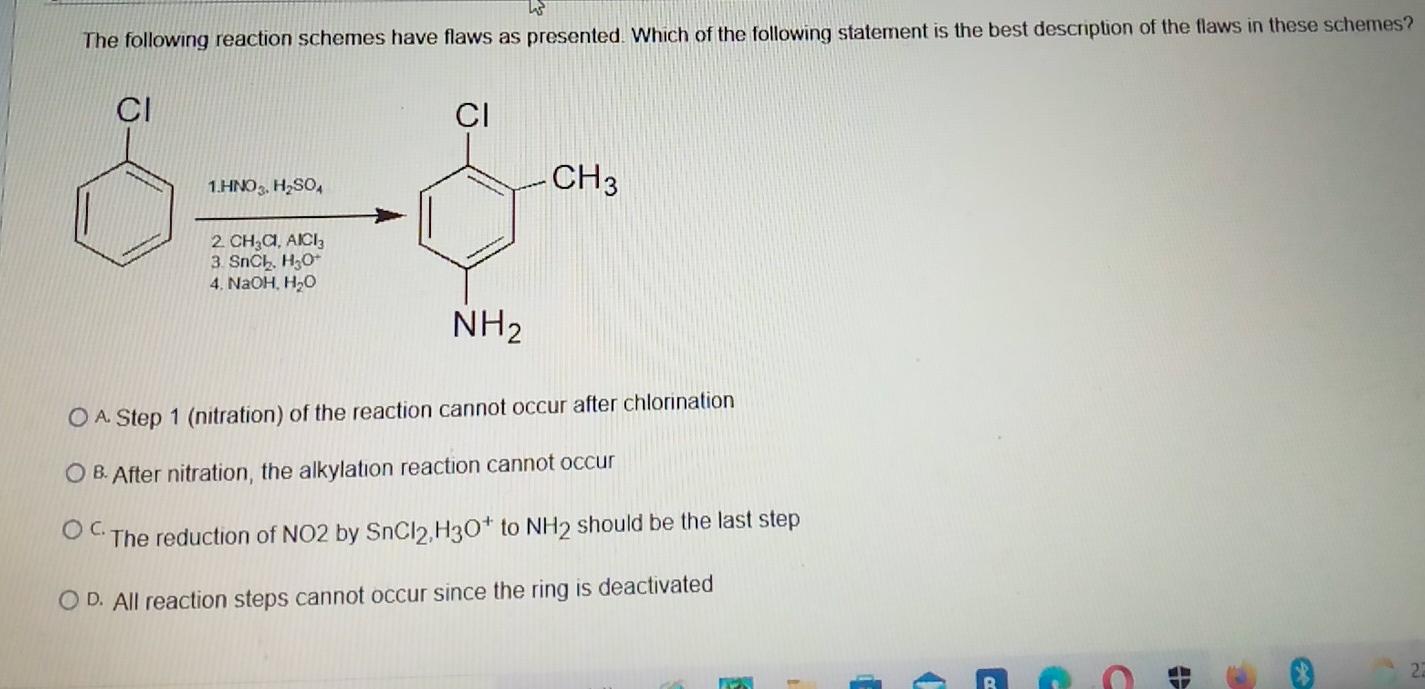 The Following Reaction Schemes Have Flaws As Presented Which Of The Following Statement Is The Best Description Of The 1