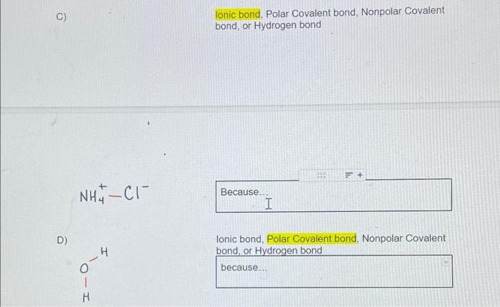 2 8 Points Which Kind Of Bond Is Shown By The Red Lines Highlight Your Choice And Explain A H Ionic Bond Polar Cov 2