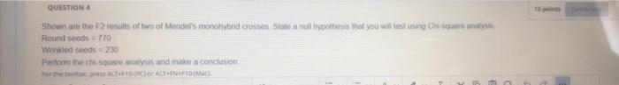 Question Shown Are The F2 Results Of Two Of Mendes Monotyond Cross State Anul Typothesis That You Will Last In China Rou 1