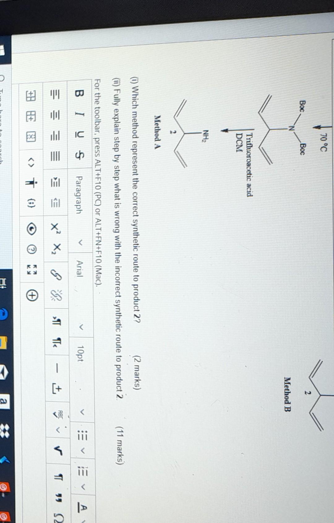 10 2 30 40 6 7 8 10 11 12 13 14 15 16 17 18 19 Question 2 The Reaction Scheme Below Depicts A Student S Attempt To Synth 2