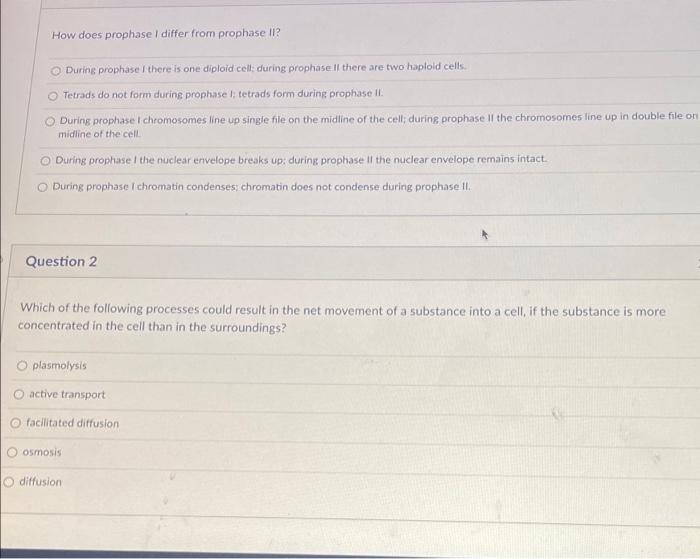 How Does Prophase I Differ From Prophase Ii Durine Prophase There Is One Diploid Cell During Prophase If There Are Two 1
