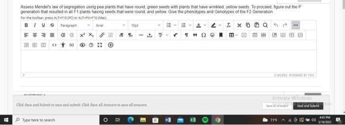 Assess Mendel S Law Of Segregation Using Pea Plants That Have Round Green Seeds With Plants That Have Wrinkled Yellow S 1