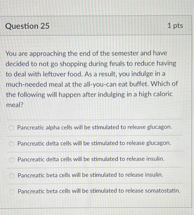 Question 25 1 Pts You Are Approaching The End Of The Semester And Have Decided To Not Go Shopping During Finals To Reduc 1