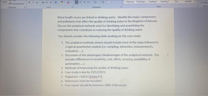Sebote Thoma No Space Heading Ending Fonte 1 Tu Pent Many Health Issues Are Linked To Drinking Water Identify The Majo 1