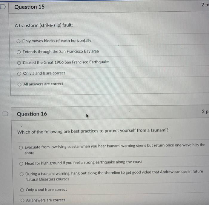 Question 11 2 Pts Which Type Of Volcanic Landform Most Often Experiences Effusive Eruptions O Shield Volcanoes O Calder 3