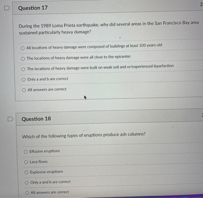Question 11 2 Pts Which Type Of Volcanic Landform Most Often Experiences Effusive Eruptions O Shield Volcanoes O Calder 4