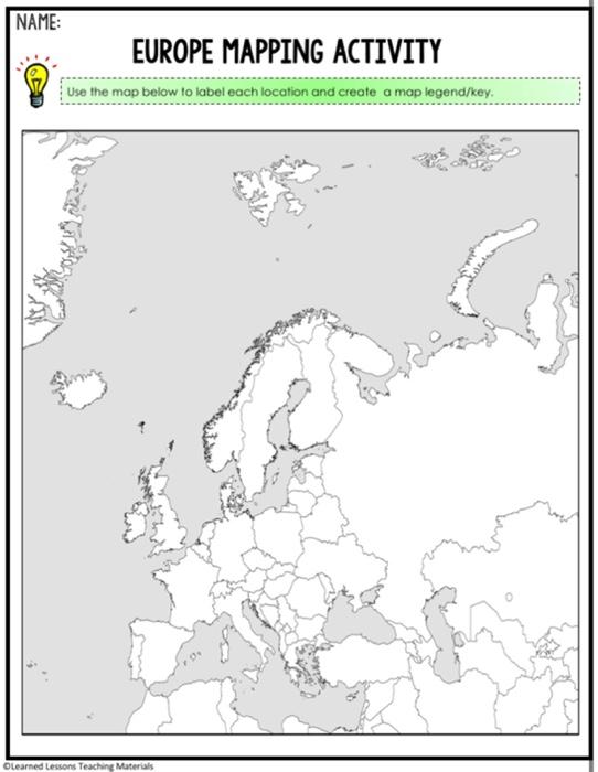 Name Europe Mapping Activity Step By Step Mapping Activity Political Mapping Albania Austria Belgium Bosnia Herzegov 2