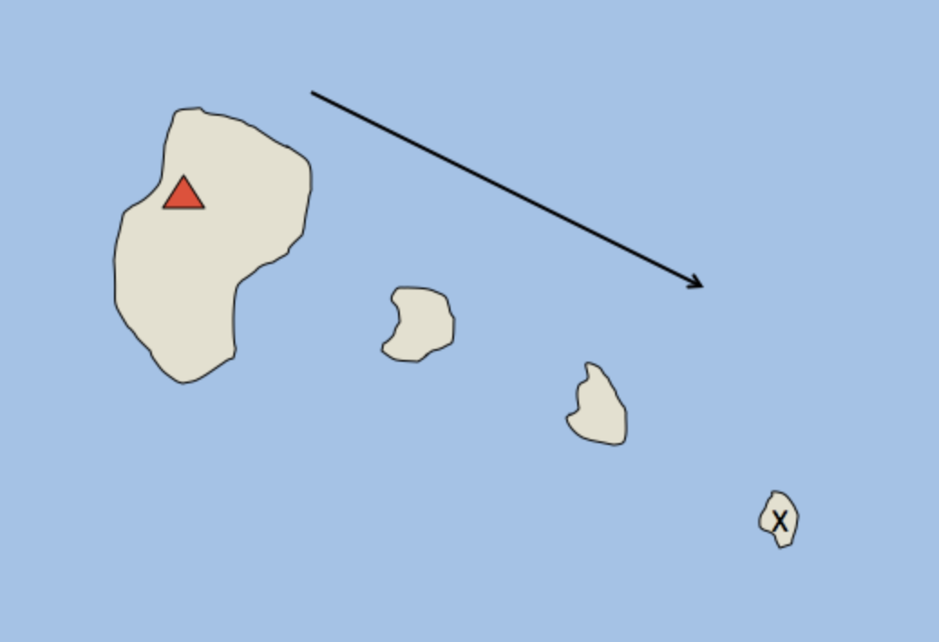 1 The Map Below Shows A Chain Of Islands All Of Which Were Created By The Same Hot Spot The Red Triangle Indicates Th 1