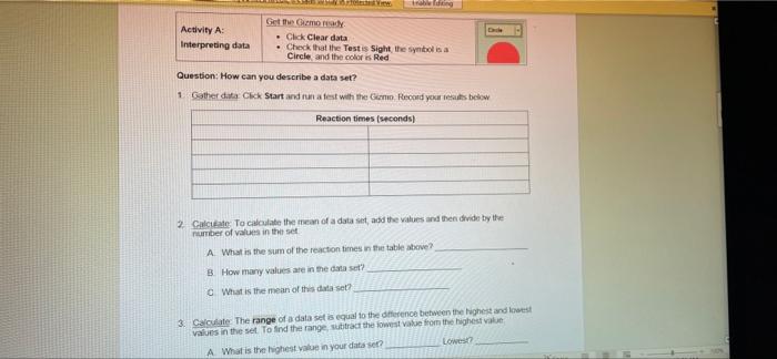 Radong Get Thermo Activity A Click Clear Data Interpreting Data Check That The Testis Sight The Synolia Circle And 1