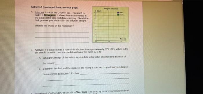Halowe Activity A Continued From Previous Page 5 Interpret Look At The Graph Tab This Graphis Called A Histogram It Sh 1