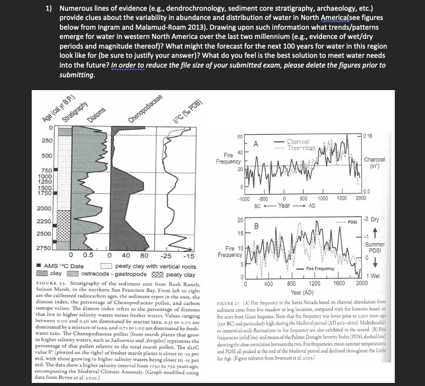 1 Numerous Lines Of Evidence E G Dendrochronology Sediment Core Stratigraphy Archaeology Etc Provide Clues Abou 1