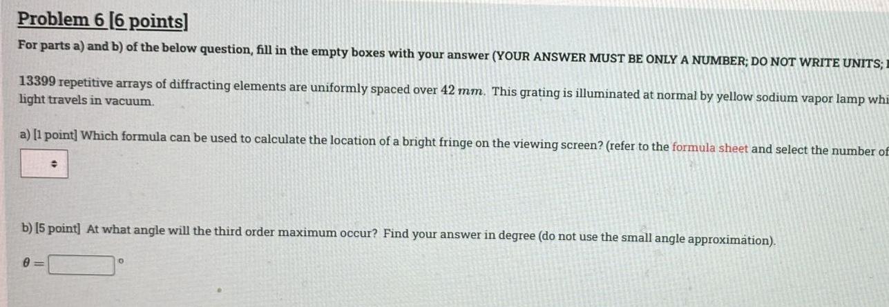 Problem 1 17 Points Fill In The Empty Boxes With Your Answer Your Answer Must Be Only A Number Do Not Write Units D 5
