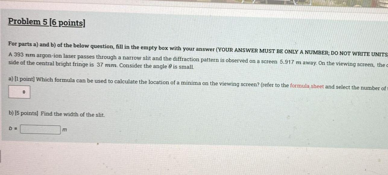 Problem 3 15 Points Select One Correct Answer From The Available Options In The Below Parts A 3 Points You Shine M 4