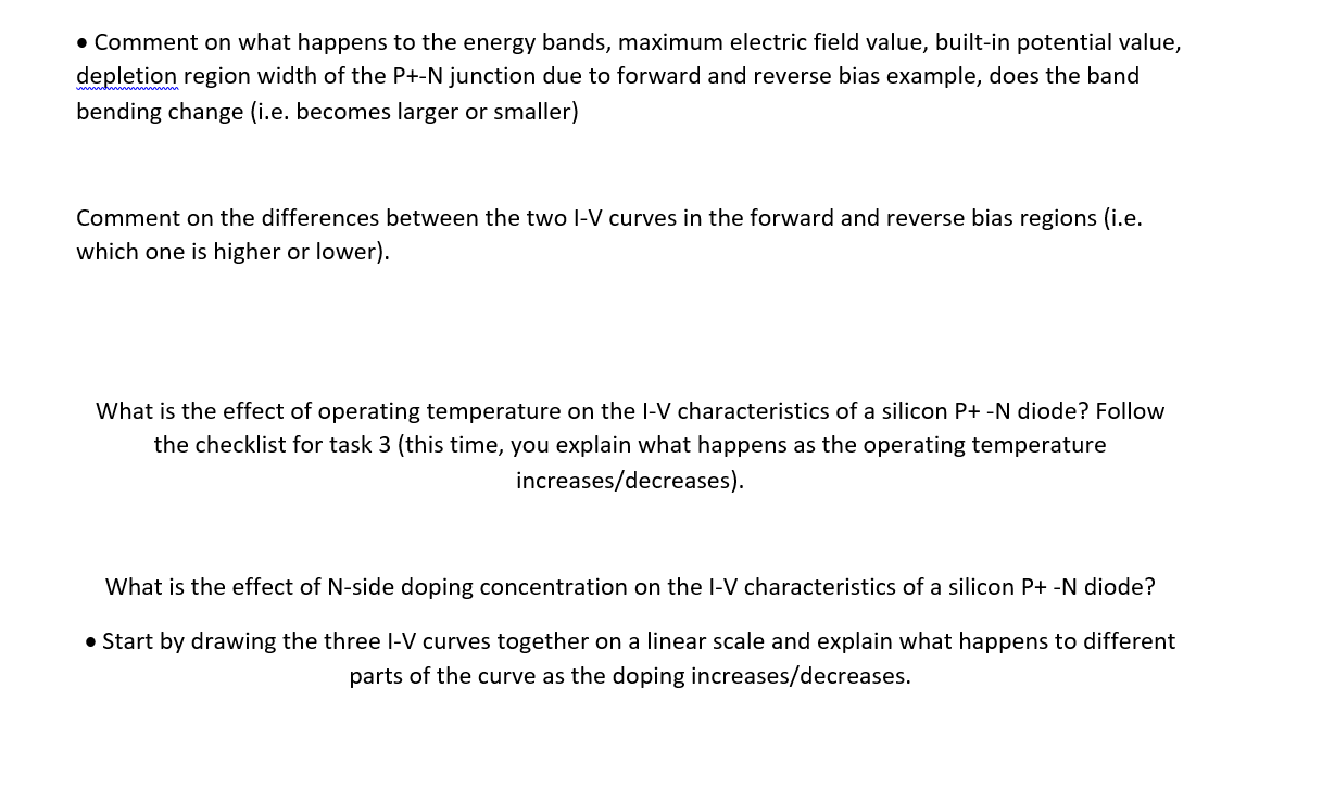 Comment On What Happens To The Energy Bands Maximum Electric Field Value Built In Potential Value Depletion Region 1