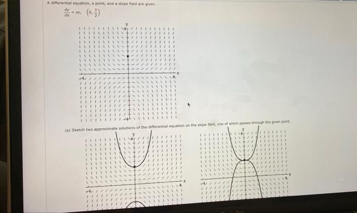 A Differential Equation A Point And A Slope Ned Are Even Dy Xy Dx Ii 1 1 1 1 Iii 14 1 A Sketch Two Approximate 1