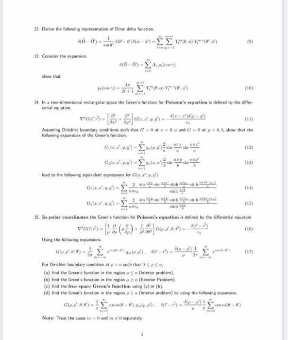 4 21 Oy Wie Sin Sin Ny 6 13 12 Derive The Following Representation Of Dirac Delta Function 610 07 Yoy 13 Con 1