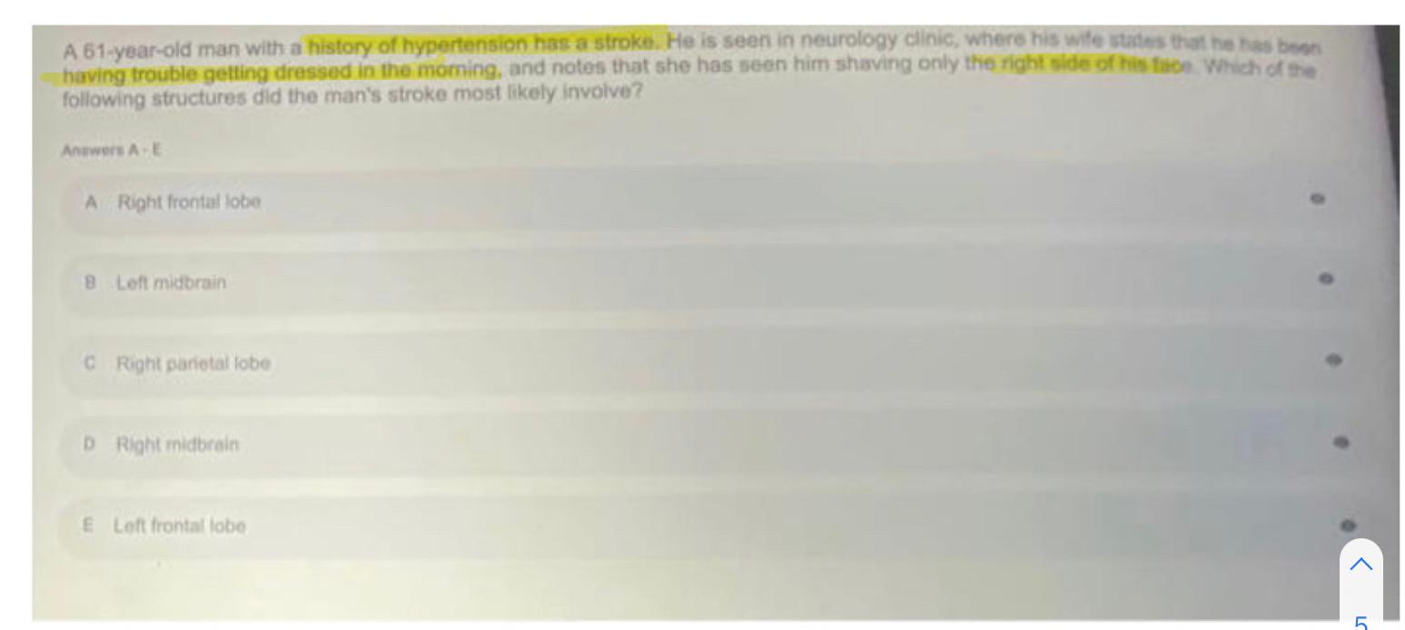 A 61 Year Old Man With A History Of Hypertension Has A Stroke He Is Seen In Neurology Clinic Where His Wife States Tha 1
