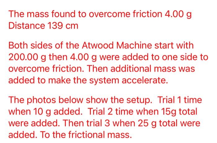 Directions 1 Place Equal Masses Of 150 200 Grams On Each Side Of The Apparatus 2 Continue To Add A Small Amount Of 3