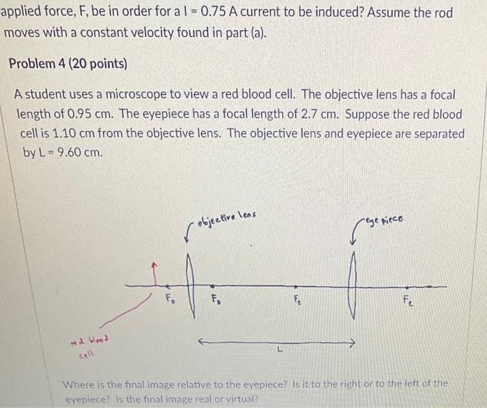 Applied Force F Be In Order For A 1 0 75 A Current To Be Induced Assume The Rod Moves With A Constant Velocity Foun 1