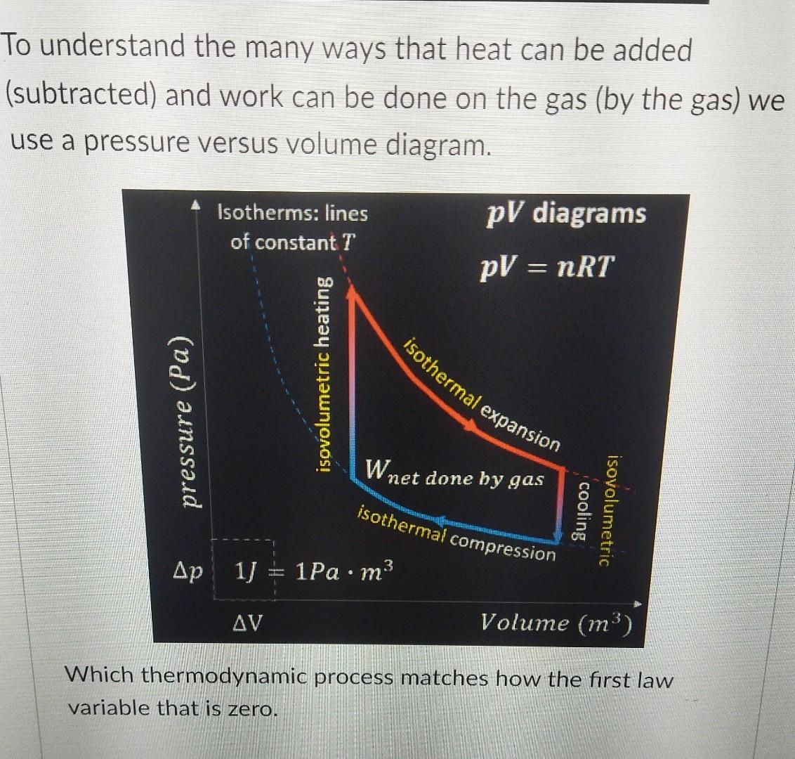 Question 5 1 Pts The First Law Of Thermodynamics States Can Be Written As The Following Equation Aeint Q W To Explore T 2