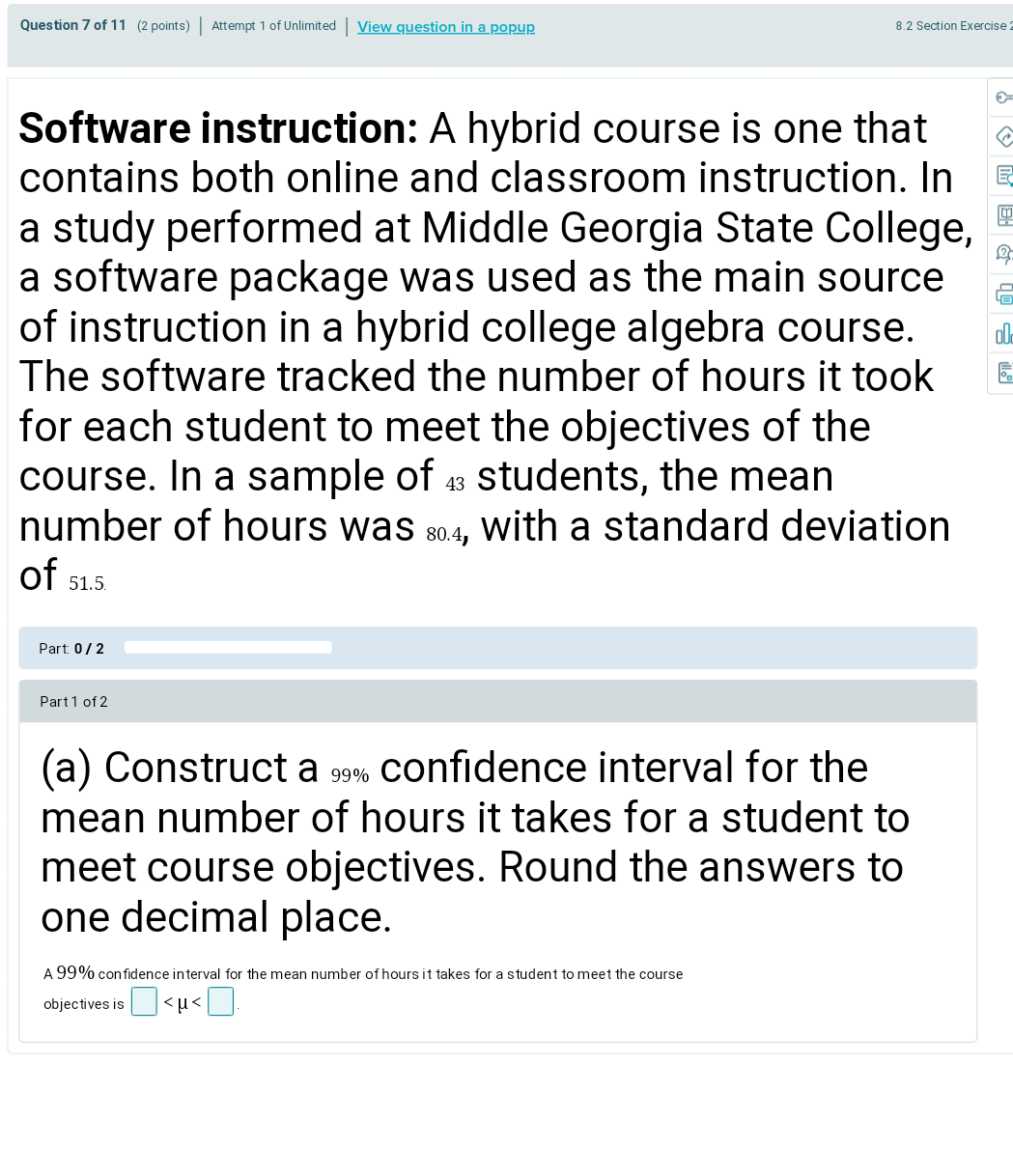 Question 7 Of 11 2 Points Attempt 1 Of Unlimited View Question In A Popup 8 2 Section Exercise Qmb Olle Software I 1