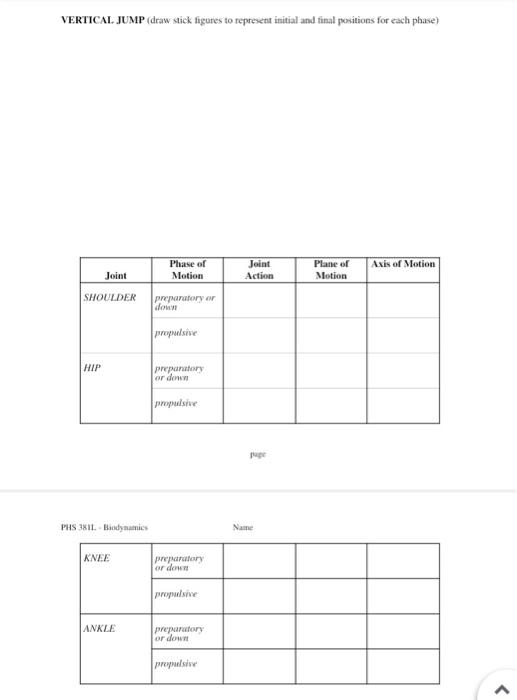 Pull Up Draw Stick Figures To Represent Initial And Final Positions For Each Phase You May Need To Draw More Than One 2