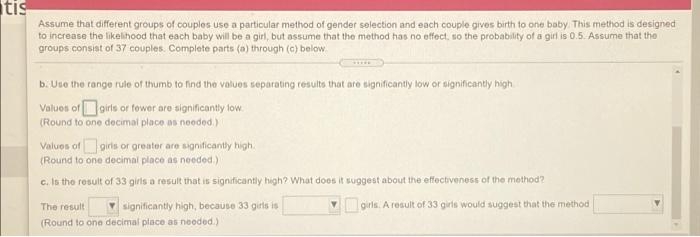 Assume That Different Groups Of Couples Use A Particular Method Of Gender Selection And Each Couple Gives Birth To One B 2
