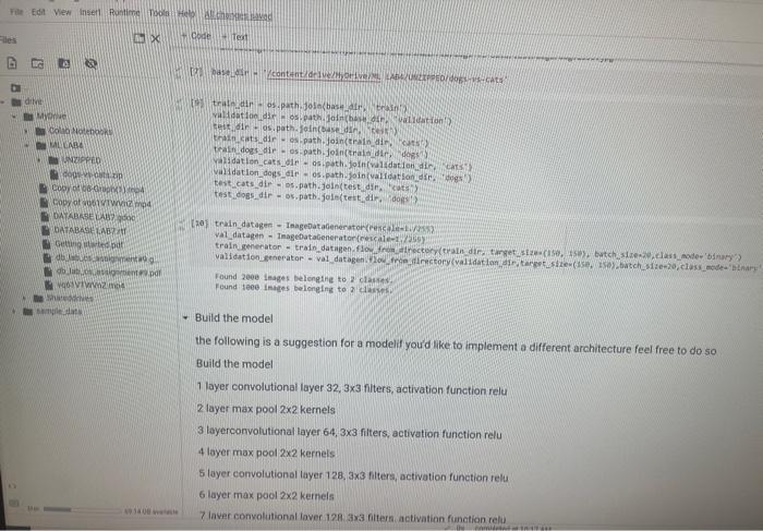 D File Edit View Insert Runtime Tools Help Allungesaved Dode Text Ex Files Code Text Mre D 8 Import Os Shutil Fro 2