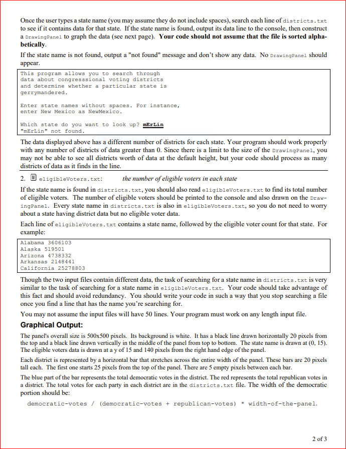 Cs 141 Spring 2022 Programming Project 5 Gerrymandering 20 Points Due Friday May 20 2022 11 59 Pm Thanks To A 2
