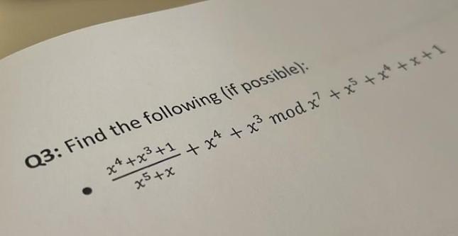 X X Mod X X X X 1 X4 Q3 Find The Following If Possible X X 1 X5 X 1