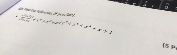 Q3 Find The Following If Possible X 1 X X Mod X X X 1 4 E C 5 Pa 1
