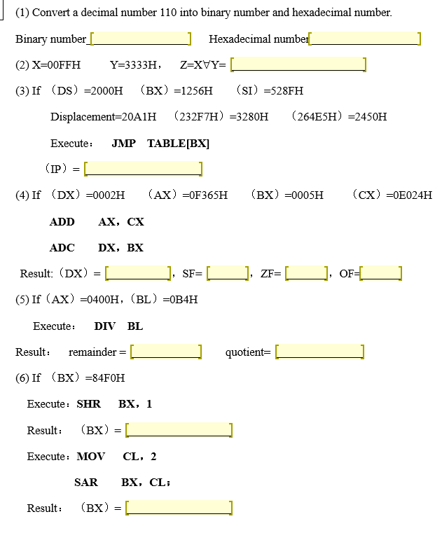 1 Convert A Decimal Number 110 Into Binary Number And Hexadecimal Number Binary Number 1 Hexadecimal Number 2 X 0 1