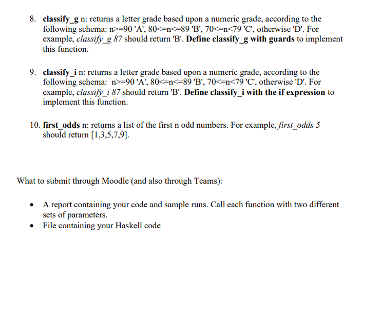 Hello I Need The Haskell Code In Addition To The Output Testing Please 2